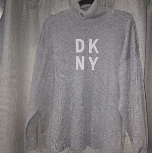 DKNY Heather Gray Logo Sweater